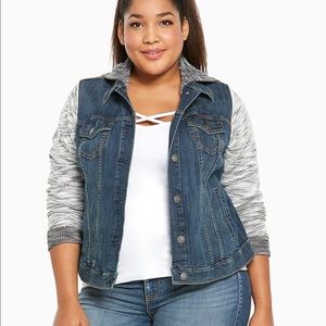 TORRID NEW DENIM FRENCH TERRY JACKET